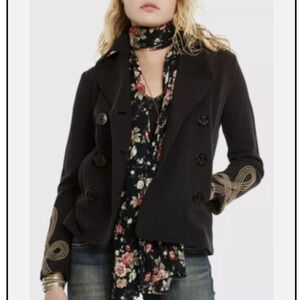 Women's Black Double-Breasted Jacket